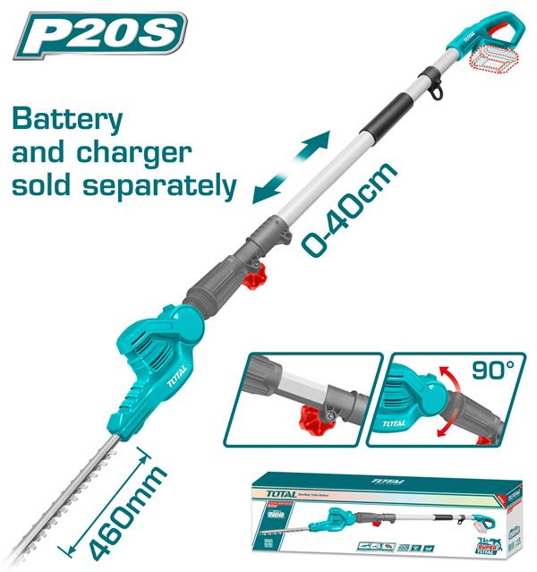Total Cordless Pole Hedge Trimmer 20V 2.4M